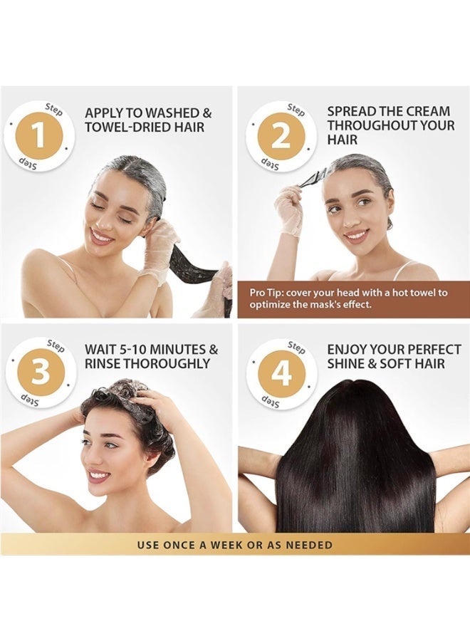 كارسيل علاج الشعر بالكولاجين إصلاح عميق ترطيب قناع شعر بالكولاجين بزيت الأرغان خلاصة للشعر الجاف والتالف جميع أنواع الشعر 16.90 أونصة (500 مل) - Image 5